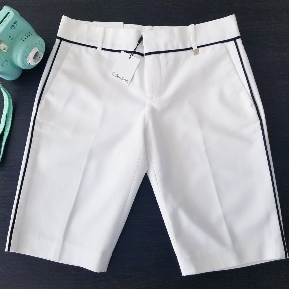 Calvin Klein White with Black Bermuda Shorts